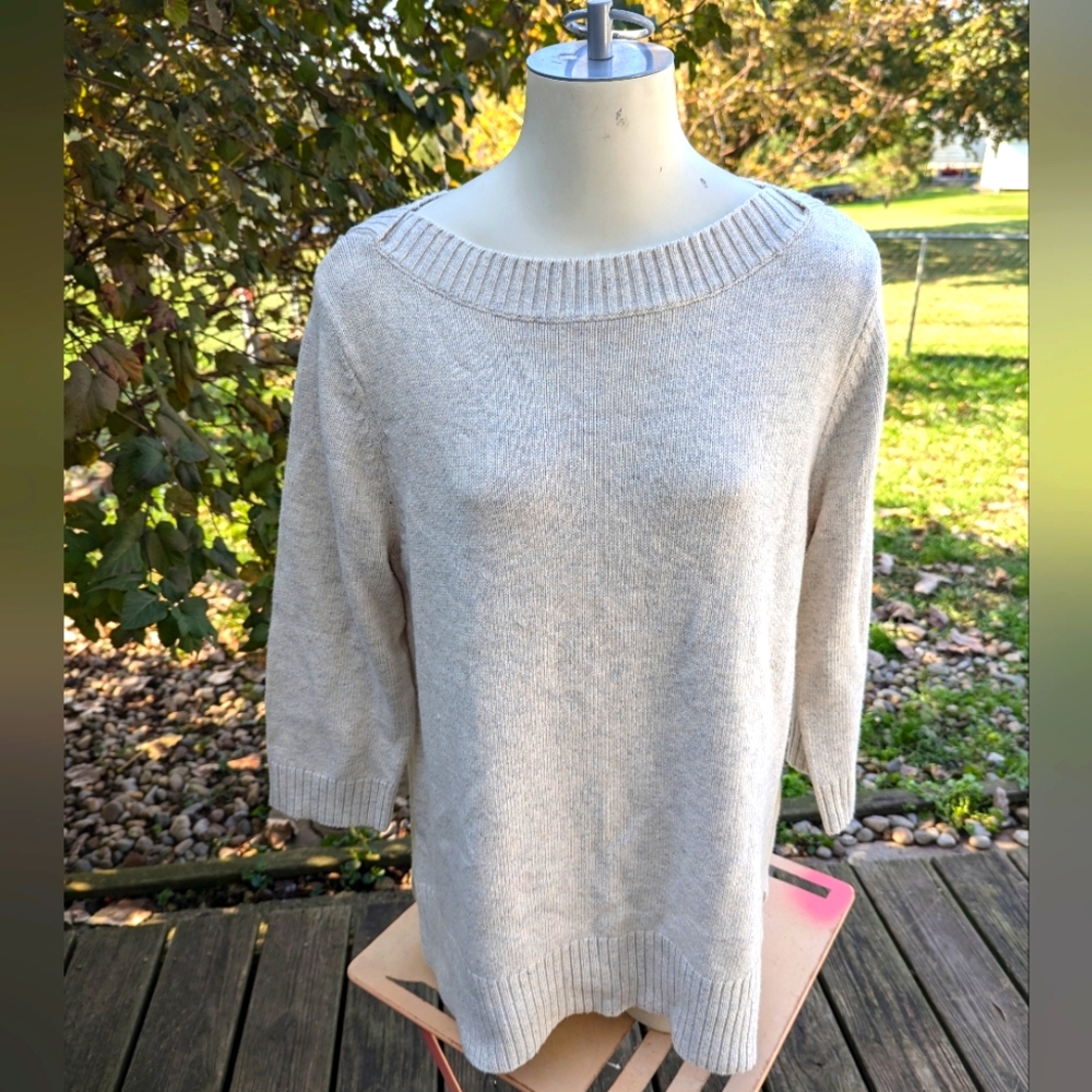 NWT Chicos Cotton/camel hair boat neck  sweater Sz 2 (fits size 12)